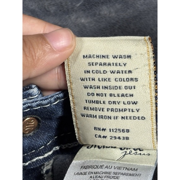 Miss Me Jeans Size 27 Mid-Rise Easy Crop Distressed American flag pocket - Picture 5 of 11